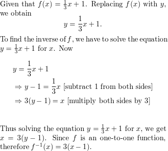 Solved Find the inverse of the one-to-one