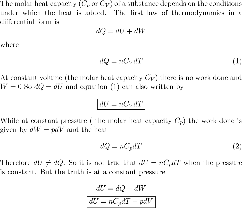 first law of thermodynamics differential form