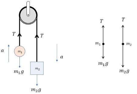 In the Atwood machine shown in the given figure, m1=2.00 kg | Quizlet