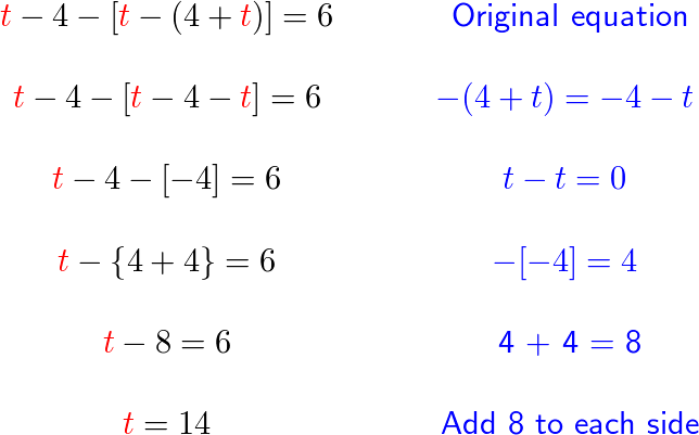 Solve The Equation In The Exercise N N N N T {4 [t 4 T ] } 6 Quizlet