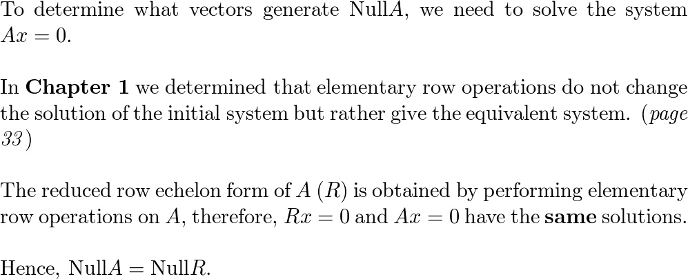 Let R be the reduced row echelon form of A . Is text N Quizlet