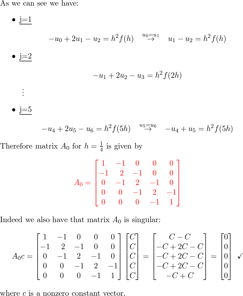 Find the 5 by 5 matrix A₀ (h = 1/6) that approximates -d²u/d | Quizlet