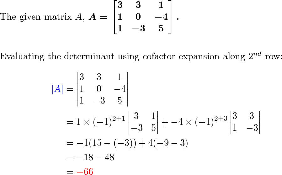 cofactor expansion linear algebra