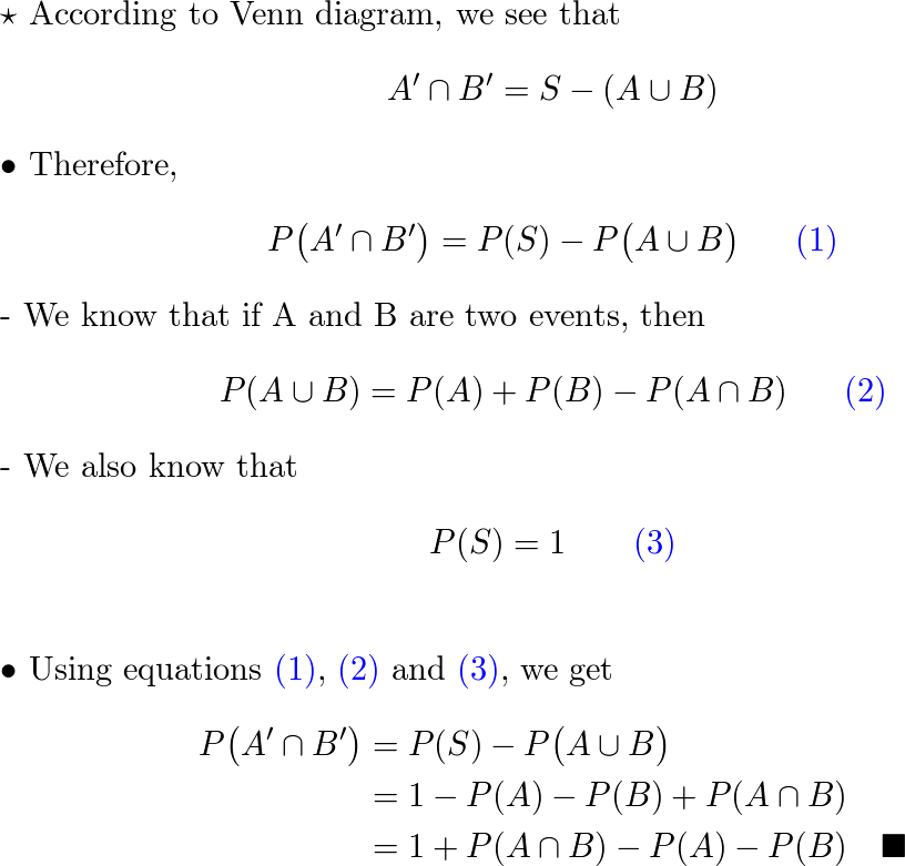 Prove that P A cap B 1 P A cap B P A P B Quizlet