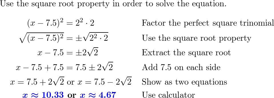 Square root store property calculator