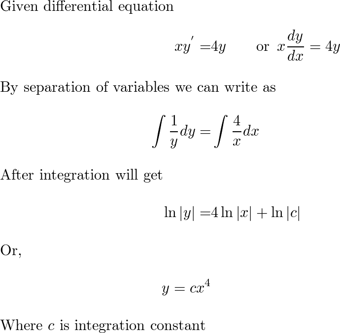 Solve the given differential equation by separation of varia | Quizlet