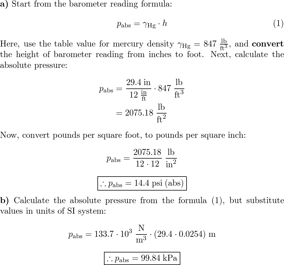 Baramoeric pressure 2025 hg to psi