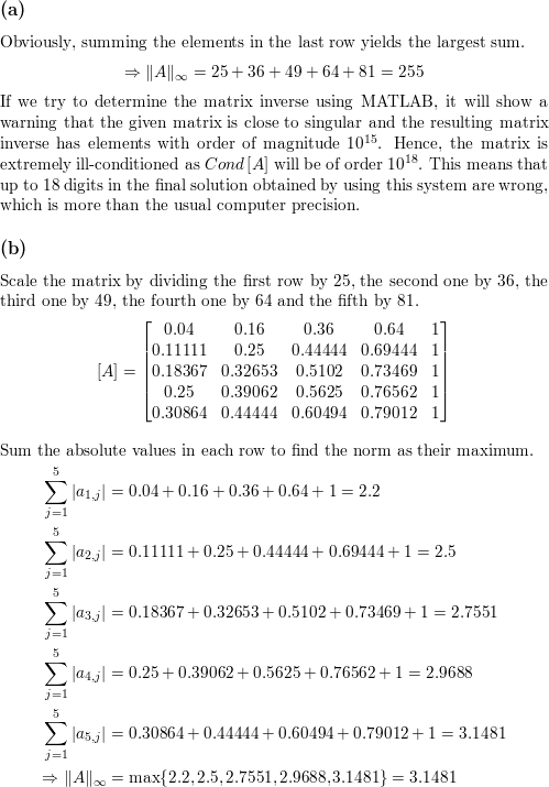 a . Determine the condition number for the following system Quizlet