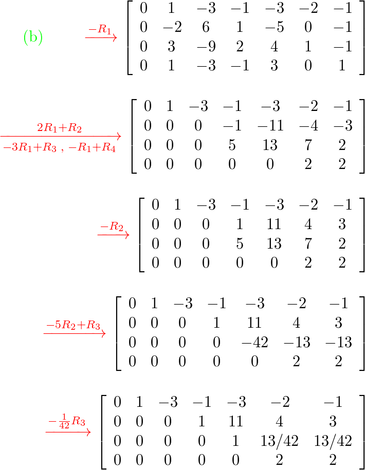 Carry each of the following matrices to reduced row echelon Quizlet