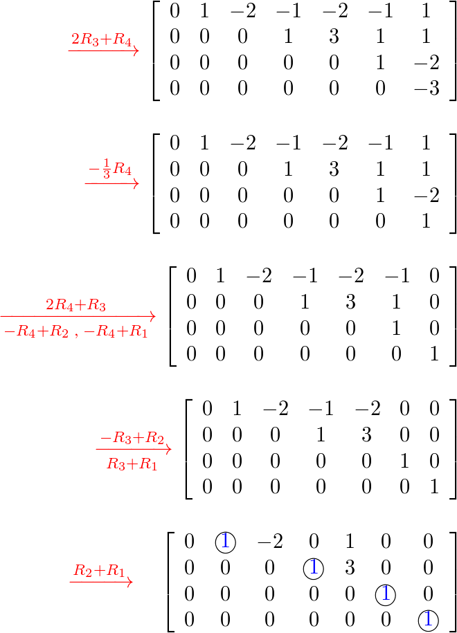 Carry each of the following matrices to reduced row echelon Quizlet