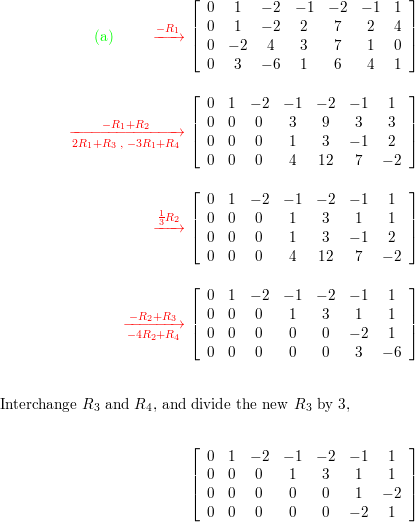 Carry each of the following matrices to reduced row echelon Quizlet