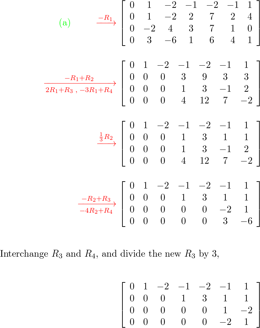 Carry each of the following matrices to reduced row echelon Quizlet