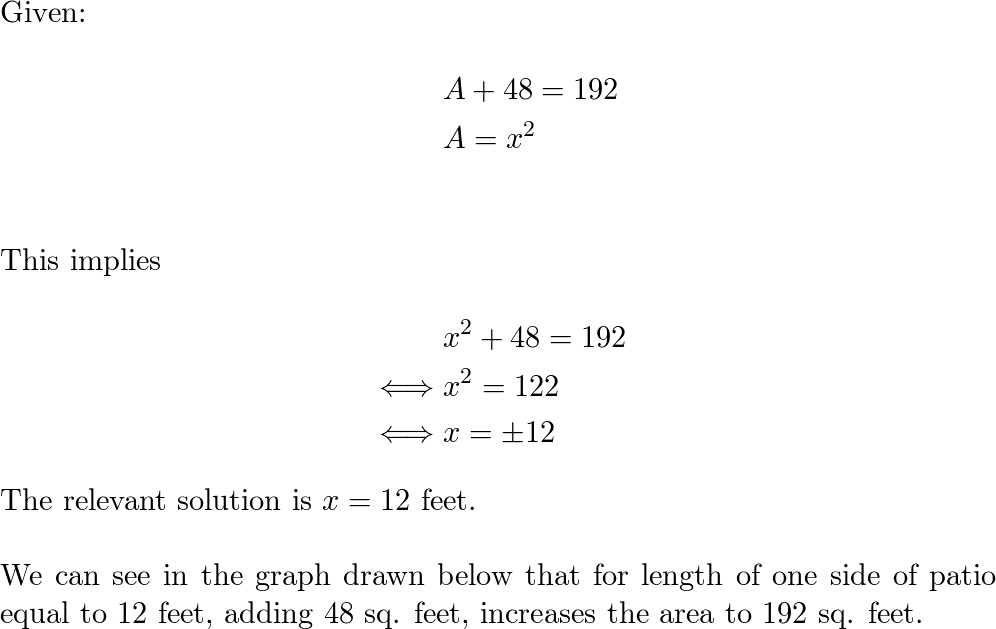 The formula $a = 46c$ gives the floor area $a$ in square met