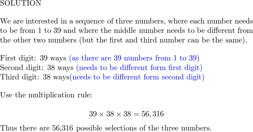 A combination lock requires three selections of numbers eac Quizlet