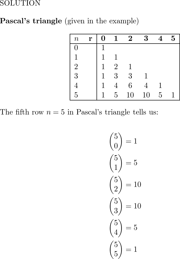 Complete The Row Of Pascal’s Triangle That Corresponds To N Quizlet