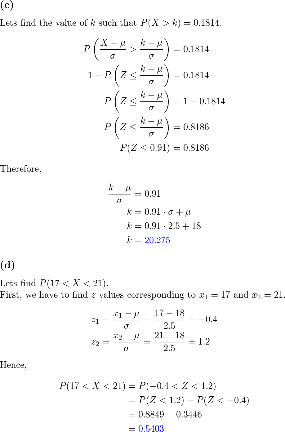 Given the normally distributed variable X with mean 18 and s Quizlet