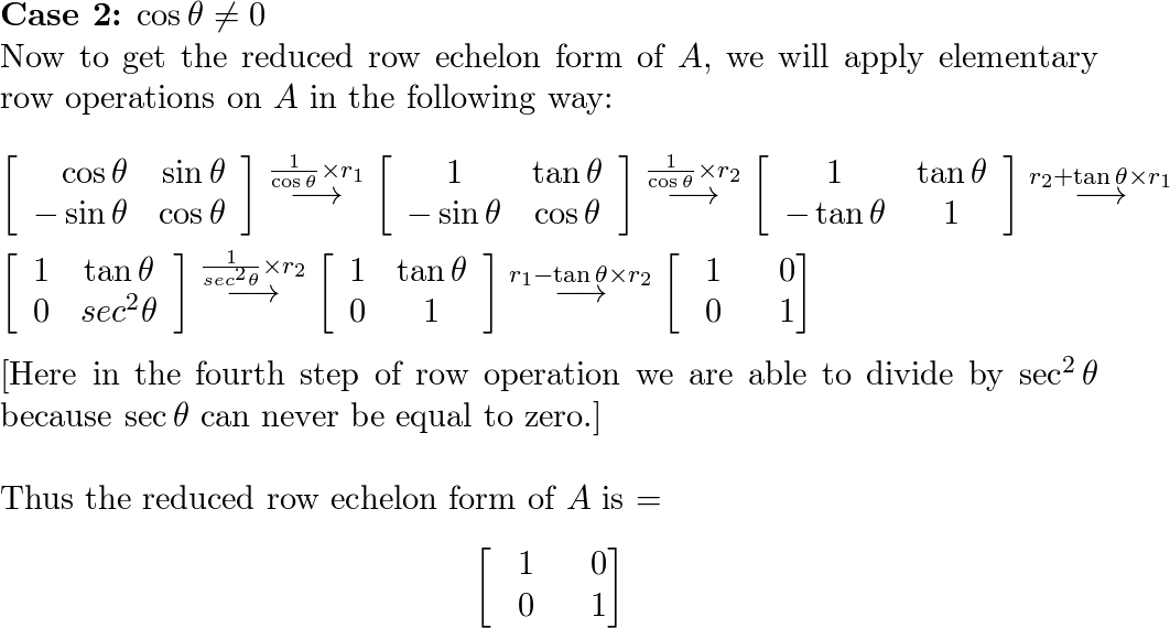 Determine the reduced row echelon form of A begin bma Quizlet