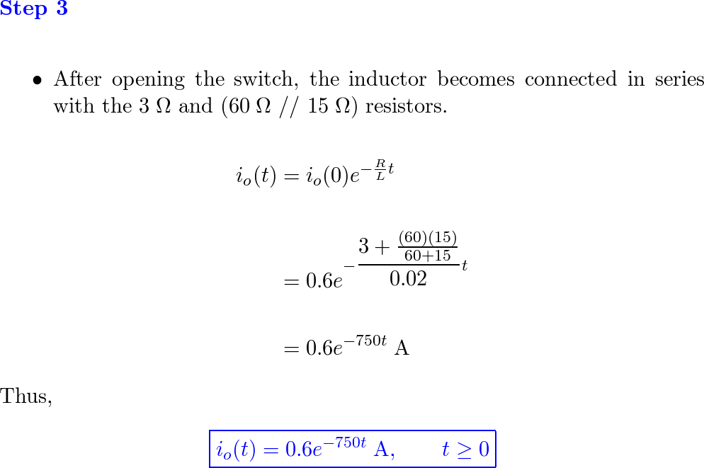 Electric Circuits - Exercise 7, Ch 7, Pg 257 | Quizlet