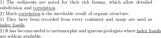 Use the terms correlation and index fossil in a complete sen | Quizlet