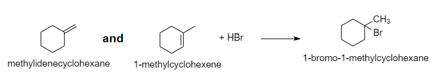 A Identify Two Alkenes That React With Hbr To Form 1 Bromo Quizlet