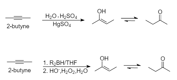 Butyne and hg 2025 2 and h3o