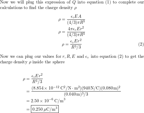 Charge Q is distributed uniformly throughout the volume of an ...