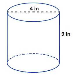 Draw a cylinder with a height of 9 inches and a diameter of | Quizlet