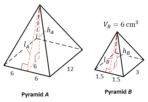 Square Pyramids A And B Are Similar. In Pyramid A, Each Base | Quizlet