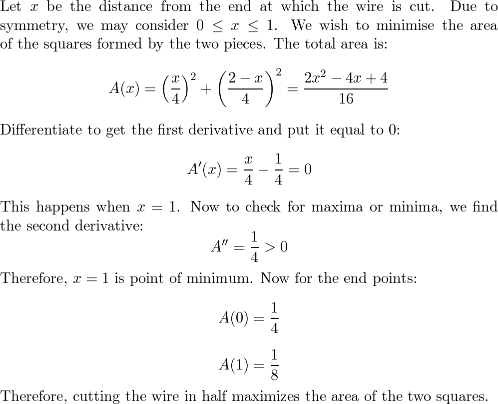 Solved] A piece of wire 6 m long is cut into two pieces. One piece is