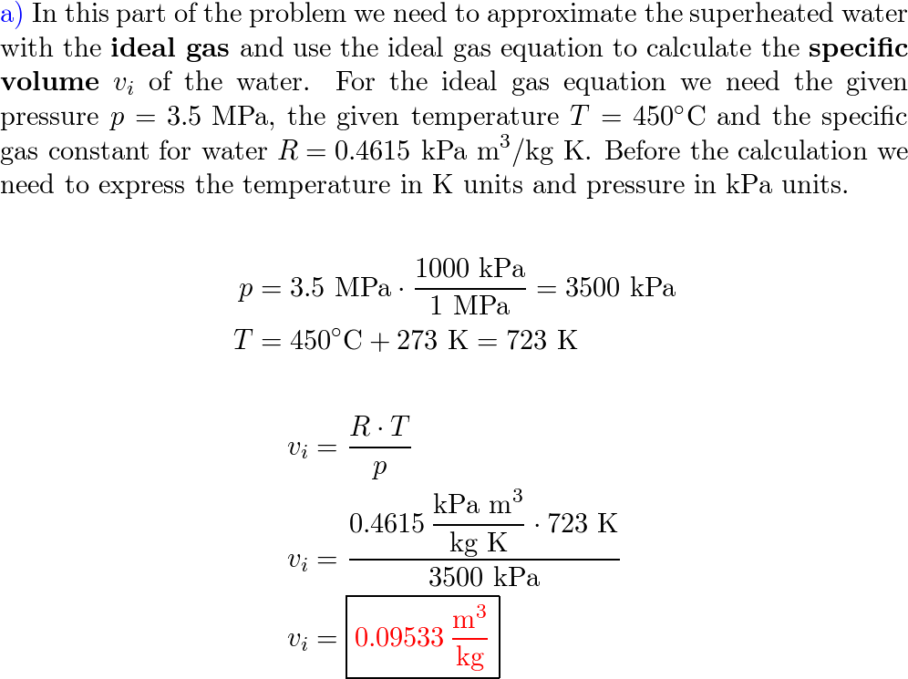 Determine the specific volume of superheated water vapor at | Quizlet