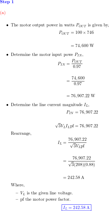 Motor efficiency as a function of percent of rated load