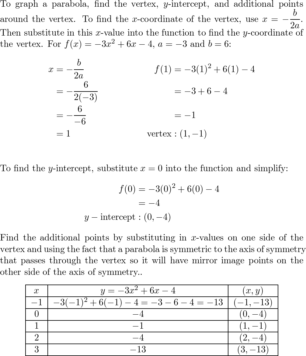 graph-the-function-y-3x-2-6x-4-quizlet