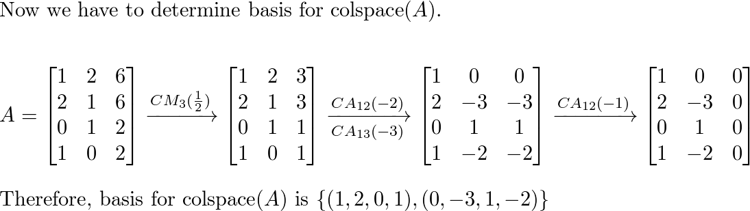 Find an orthonormal basis for the row space column space a Quizlet