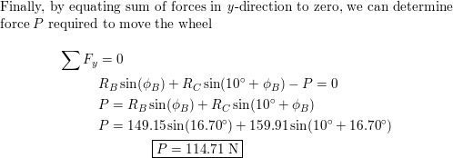 Calculate the force $P$ required to move the wedges and rais