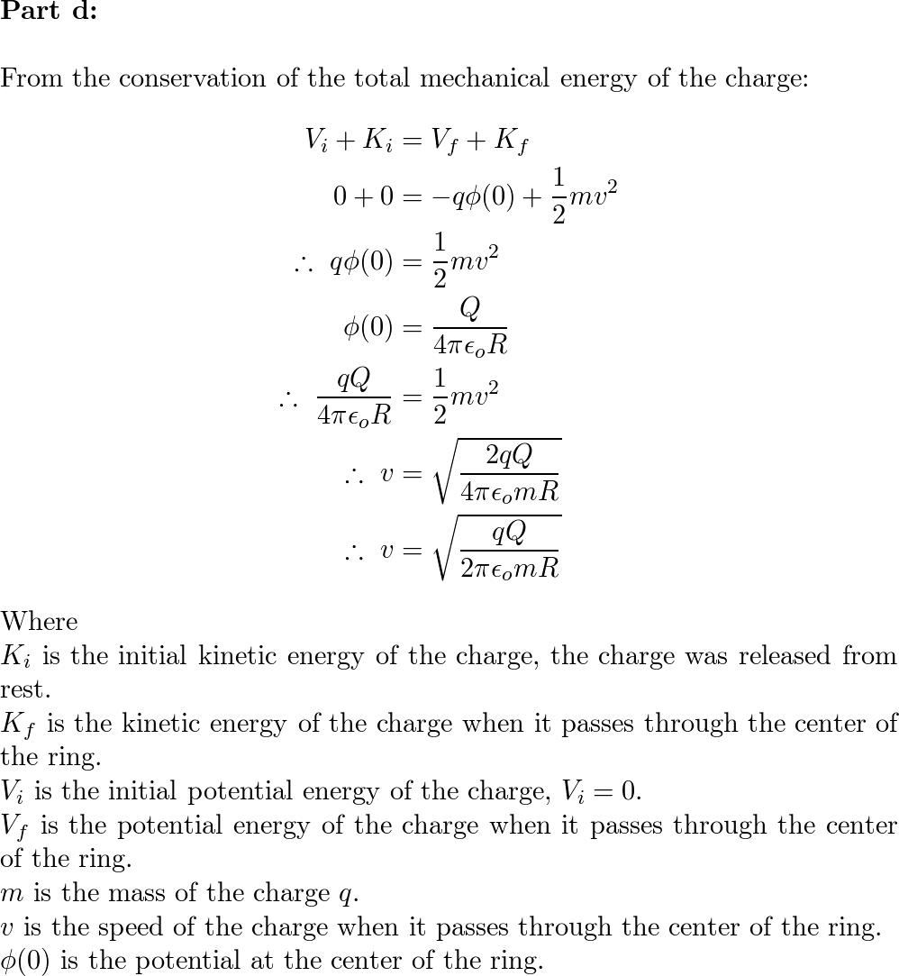 homework and exercises - The electric field of a ring of charge - Physics  Stack Exchange