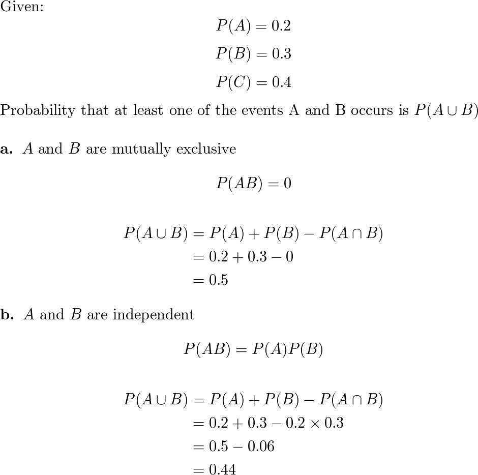 Let A B C be events such that P A .2 P B .3 P C Quizlet