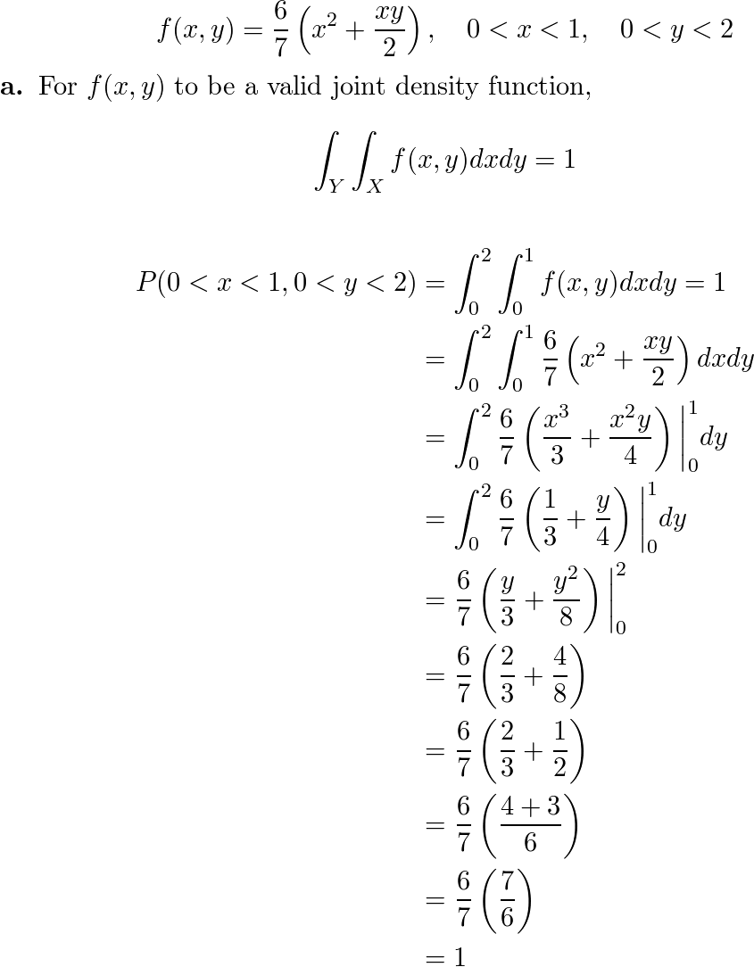 The Joint Probability Density Function Of X And Y Is Given B | Quizlet