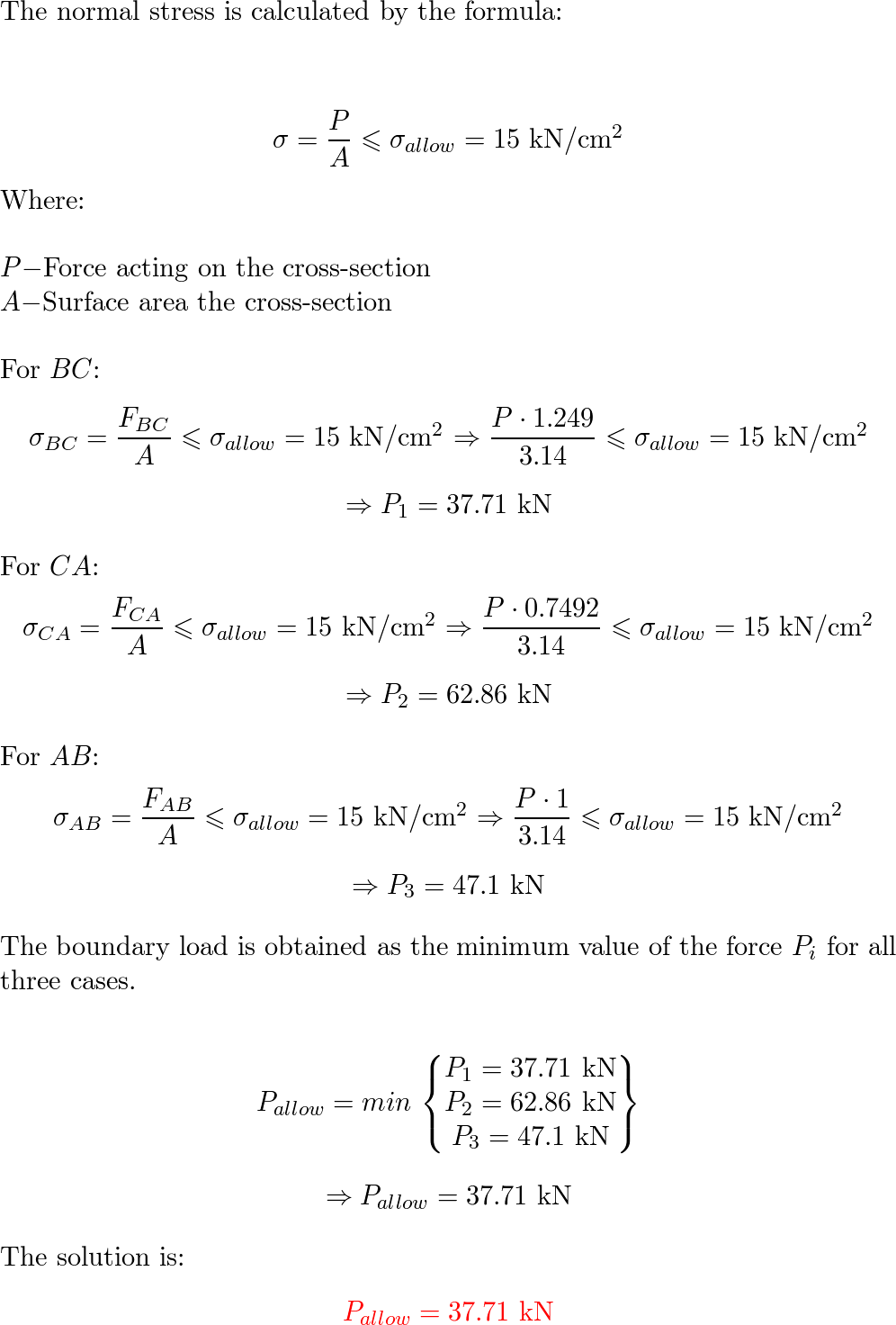 Solved b) Calculate the value of stress in N/mm2 and