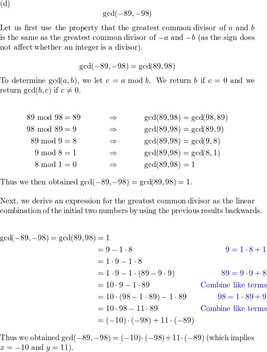 For Each Pair Of Integers A B In The Previous Problem Find