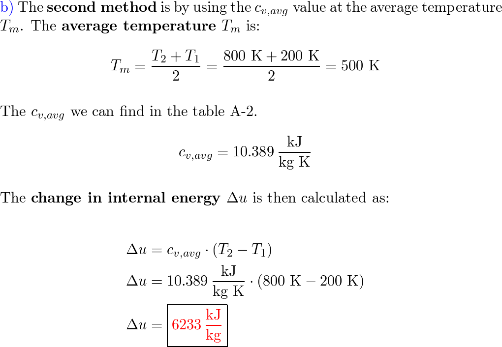 Determine the internal energy change $\Delta u$ of hydrogen, | Quizlet