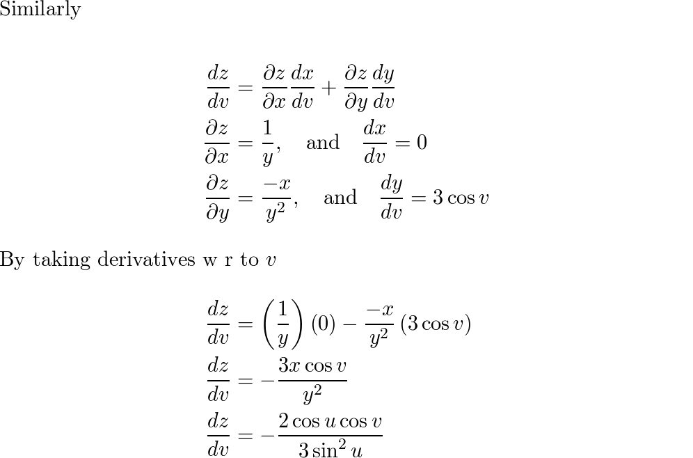 Use appropriate forms of the chain rule to find ∂z/∂u an | Quizlet