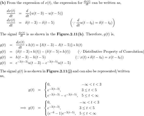 Let X T U T 3 U T 5 And H T E 3tu T A Compute Y T X T H T B Compute G T Dx T Dt H T C How Is G T Related To Y T Homework Help And Answers Slader