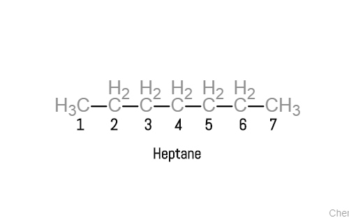 structural formula of heptane