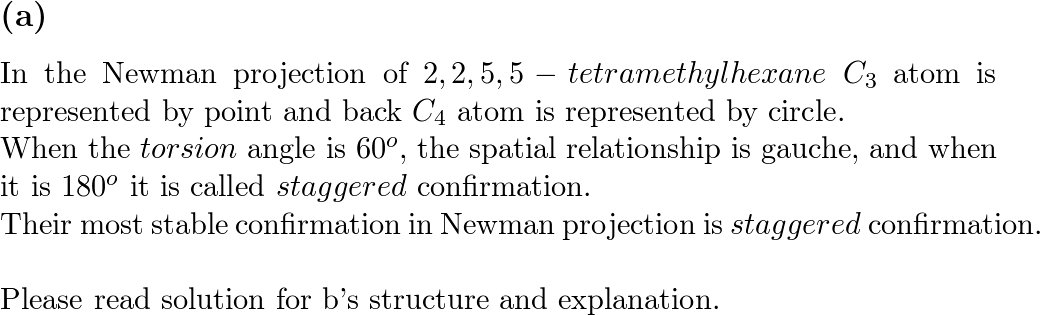 Draw A A Newman Projection Of The Most Stable Conformation Quizlet