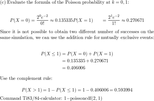 Let X Be A Poisson Random Variable With Mean Math Mu Math 2 Calculate These Probabilities A P X 0 B P X 1 C P X Math Gt Math 1 D P X 5 Homework Help And Answers Slader