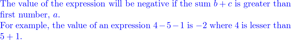 An expression involves subtracting two numbers from a given