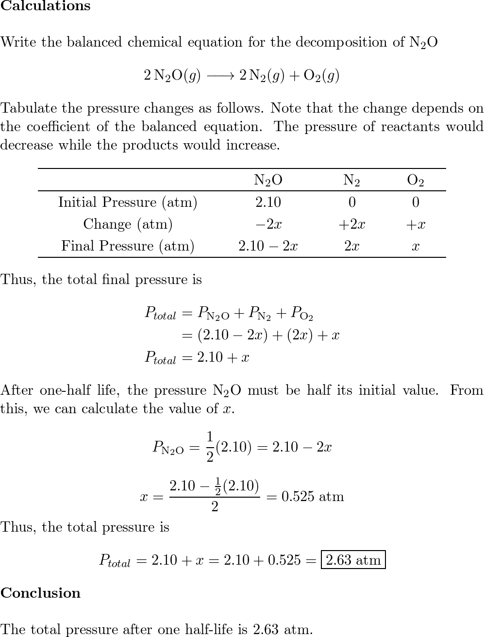 the-decomposition-of-n2o-to-n2-and-o2-is-a-first-order-react-quizlet