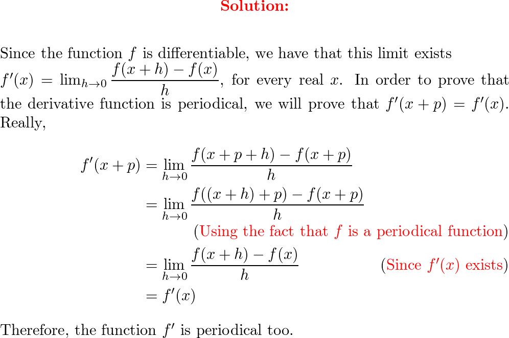 A function f is periodic if there is a positive number p so | Quizlet