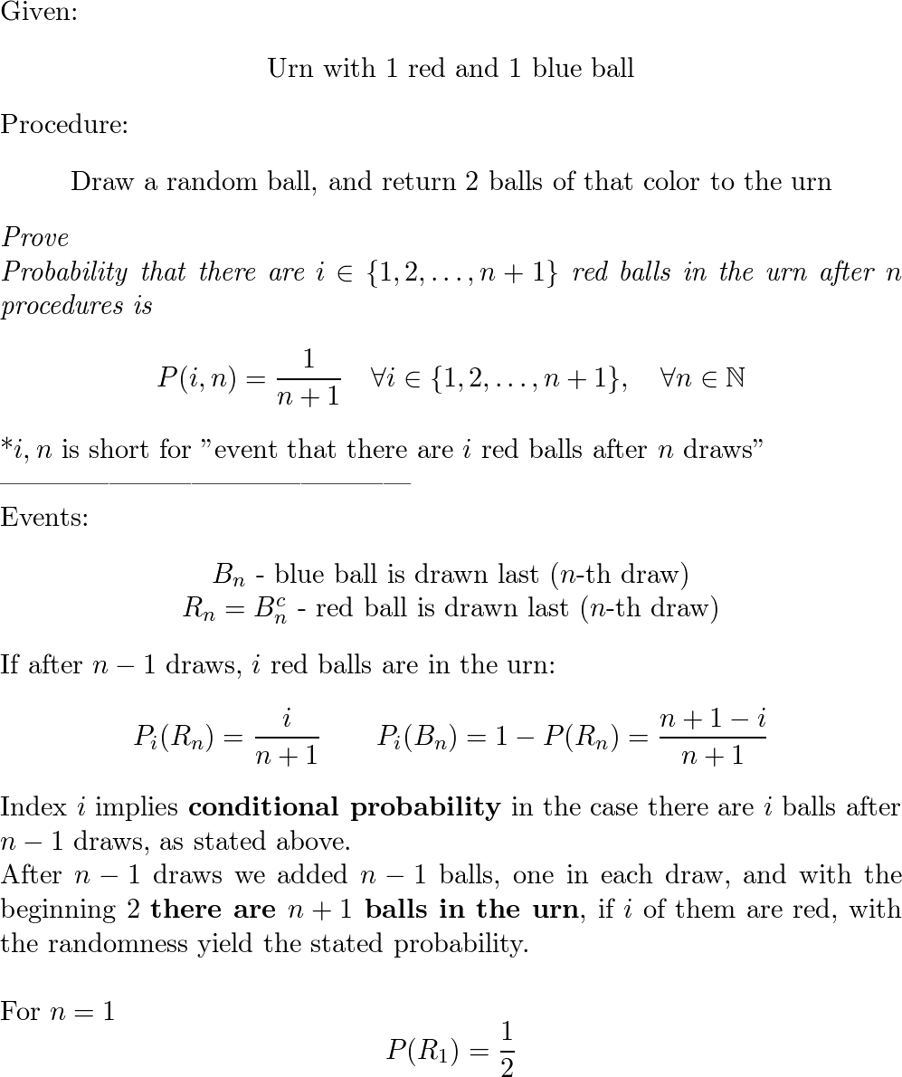 An urn initially contains 1 red and 1 blue ball. At each sta | Quizlet