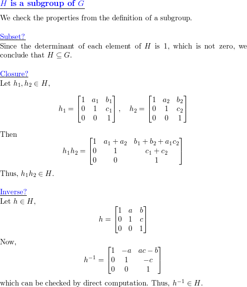 In the general linear group GL_3 (R), consider the subsets | Quizlet